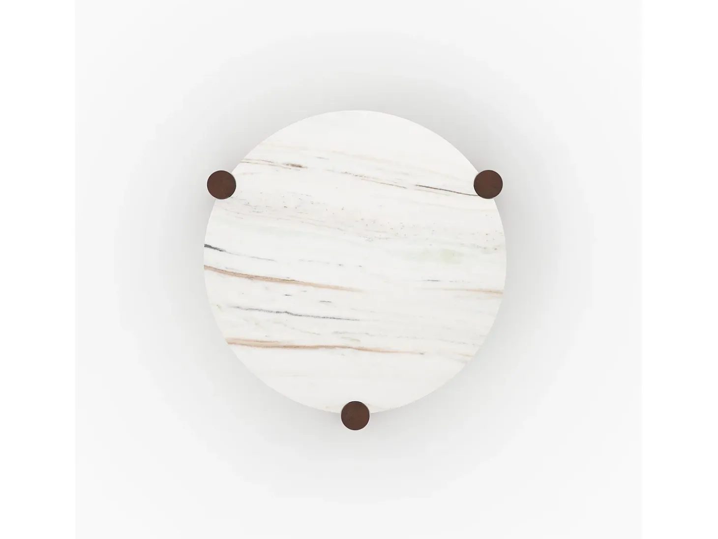 Mesa baja redonda de mármol y madera de mango D86 cm - Pauline