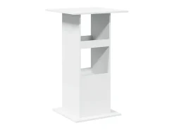 Mesa bar con almacenaje madera ingeniería blanca 60x60x102 cm