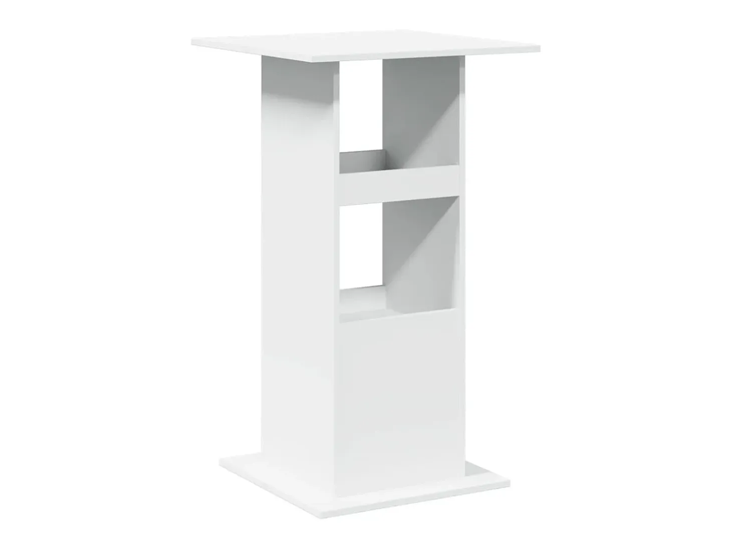 Mesa bar con almacenaje madera ingeniería blanca 60x60x102 cm