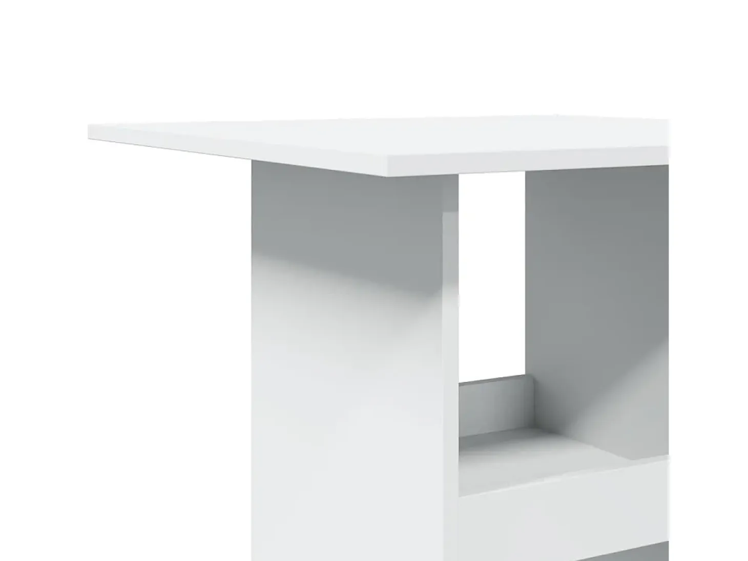 Mesa bar con almacenaje madera ingeniería blanca 60x60x102 cm
