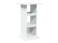 Mesa bar con almacenaje madera ingeniería blanca 60x60x102 cm