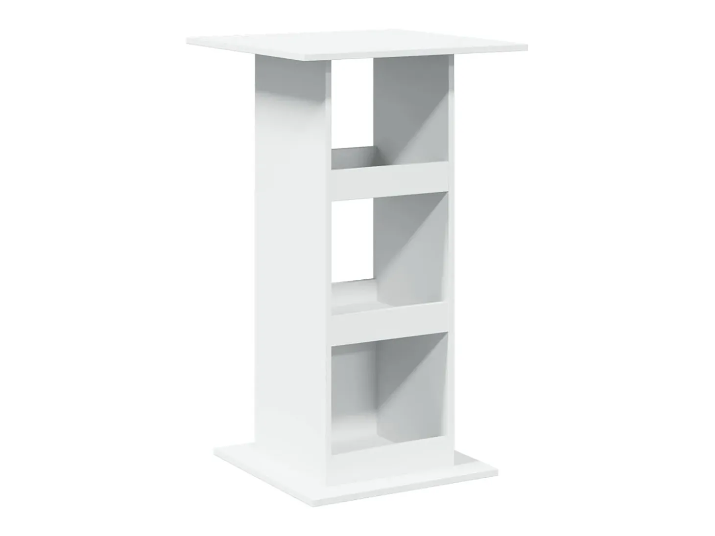 Mesa bar con almacenaje madera ingeniería blanca 60x60x102 cm
