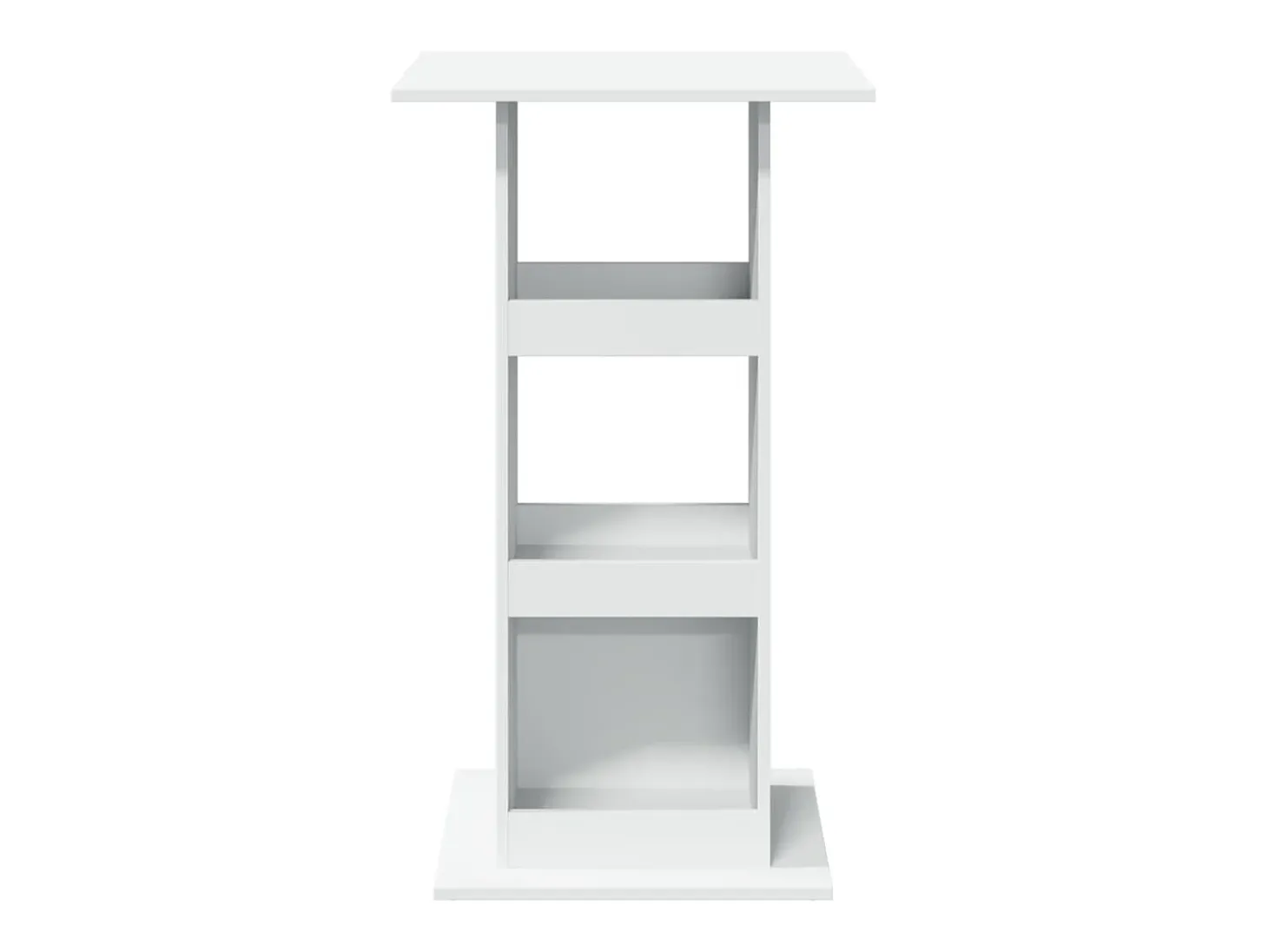 Mesa bar con almacenaje madera ingeniería blanca 60x60x102 cm