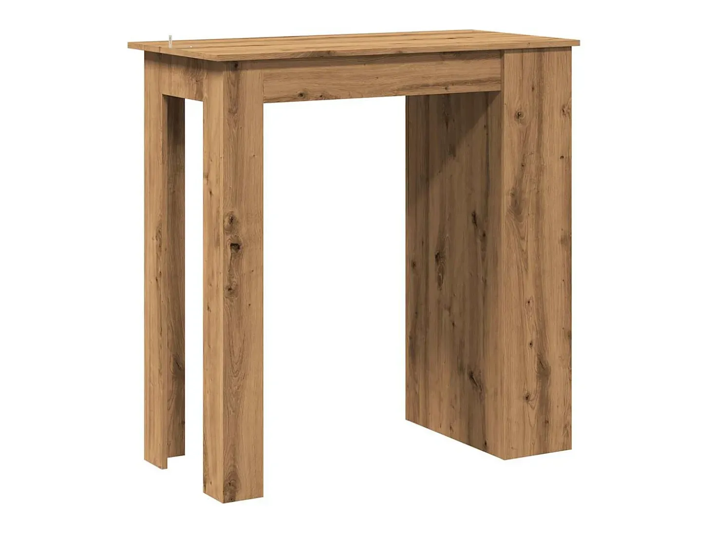 Mesa bar con estante almacenaje roble artisan 102x50x103,5 cm