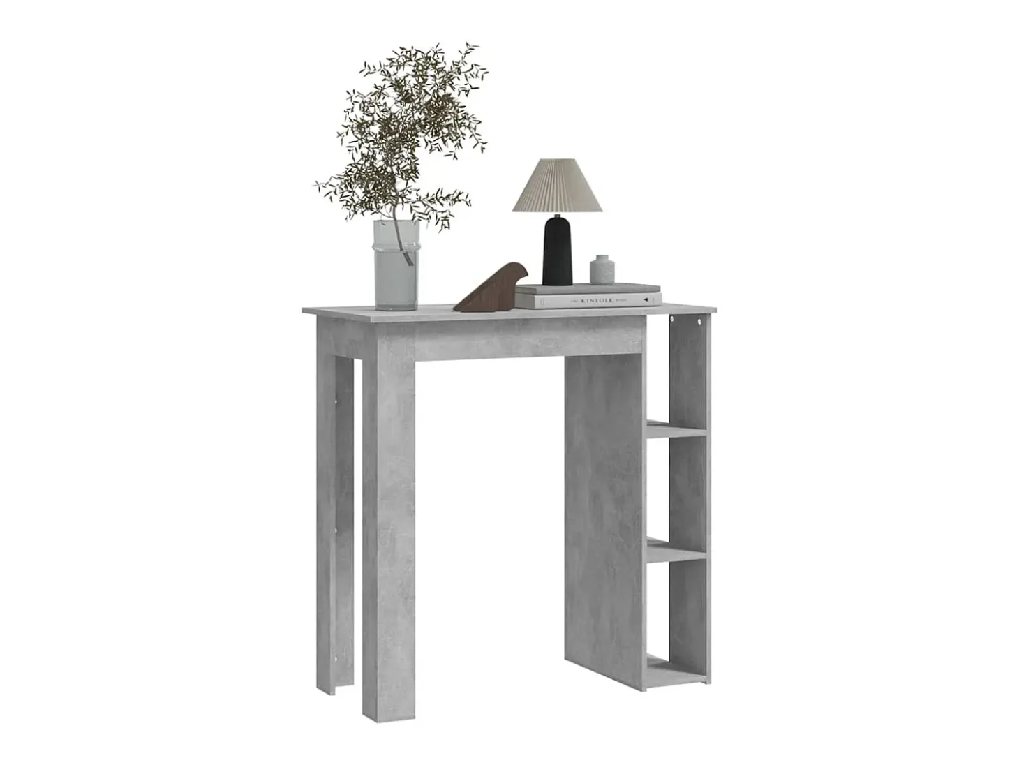 Mesa bar con estante contrachapada gris hormigón 102x50x103,5cm ES772025