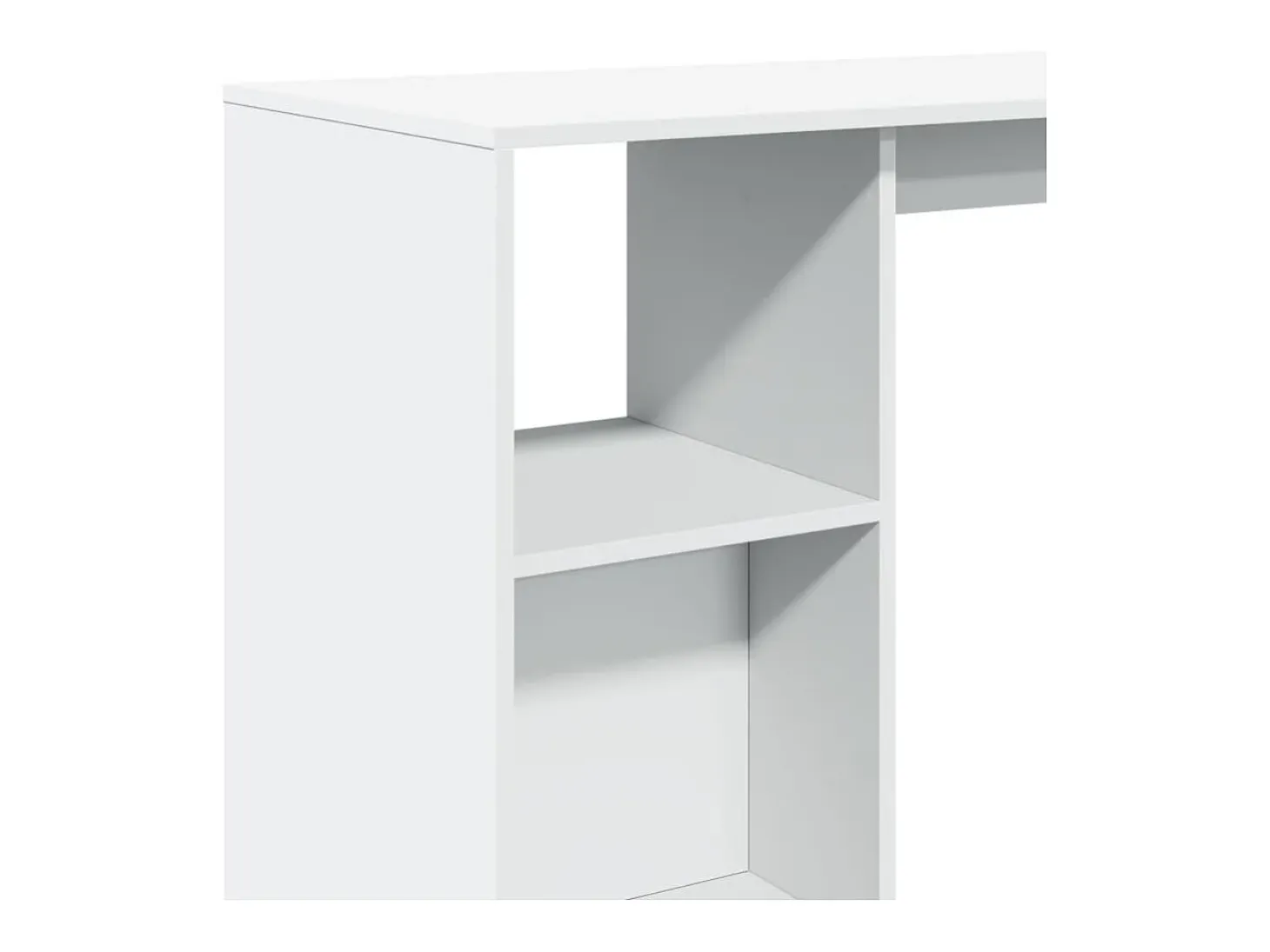 Mesa bar con estante madera ingeniería blanca 124x46x103,5 cm