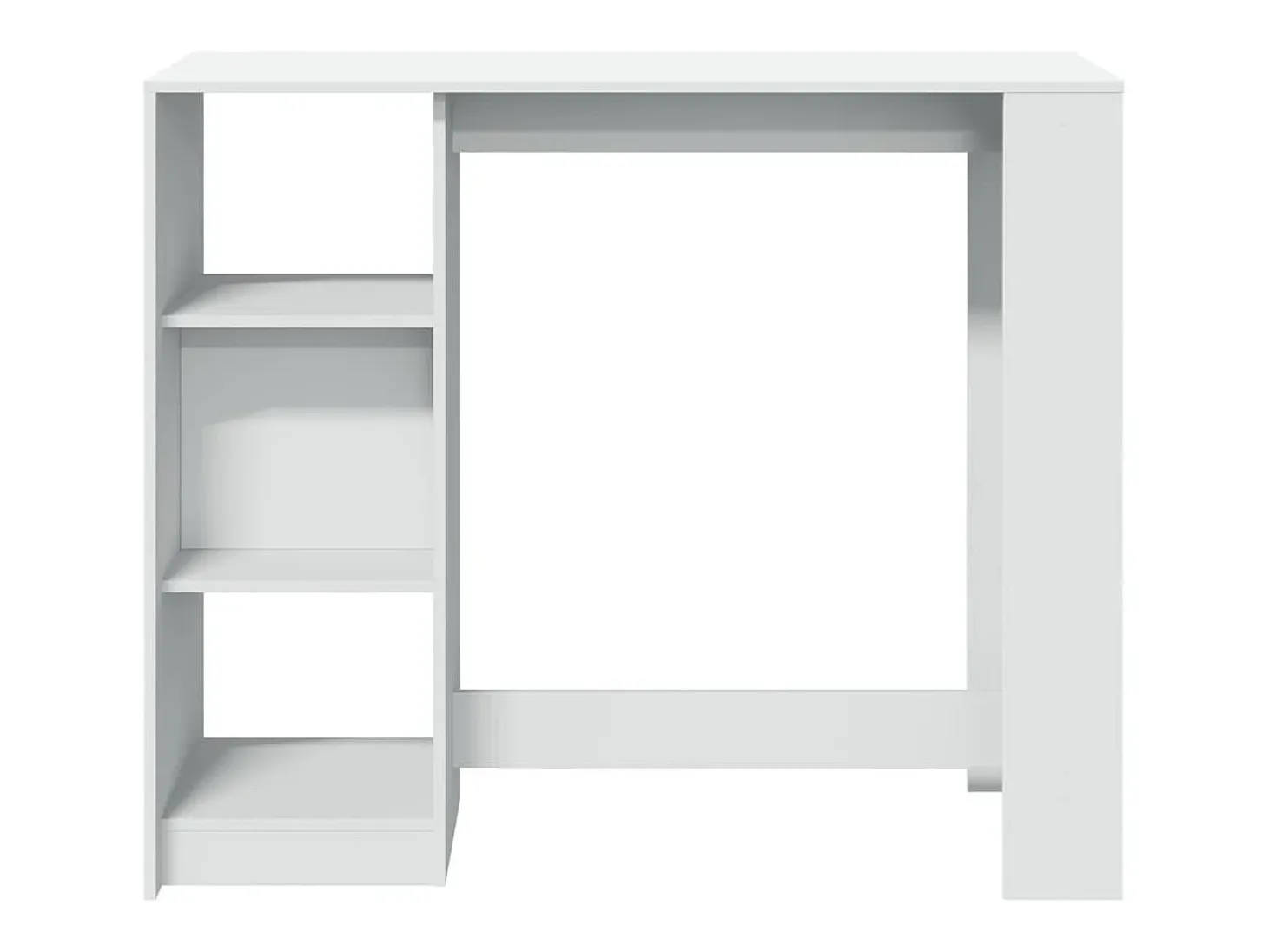 Mesa bar con estante madera ingeniería blanca 124x46x103,5 cm