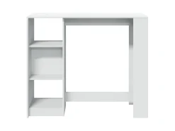 Mesa bar con estante madera ingeniería blanca 124x46x103,5 cm