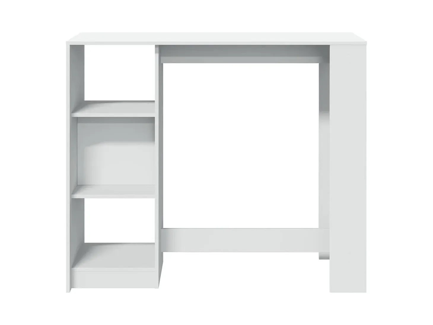 Mesa bar con estante madera ingeniería blanca 124x46x103,5 cm