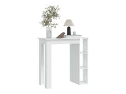 Mesa bar con estante madera contrachapada blanco 102x50x103,5cm ES428296