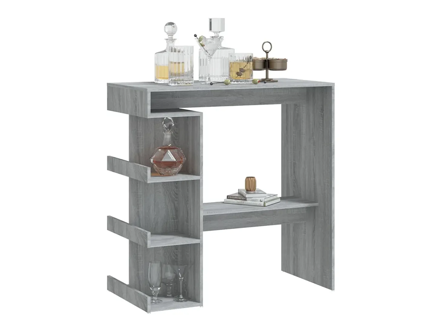 Mesa bar estante almacenaje gris Sonoma 100x50x101,5 cm