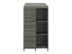 Mesa bar estante almacenaje 120x60x110cm ratán sintético gris