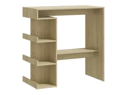 Mesa bar estante almacenaje contrachapada roble 100x50x101,5 cm ES626390