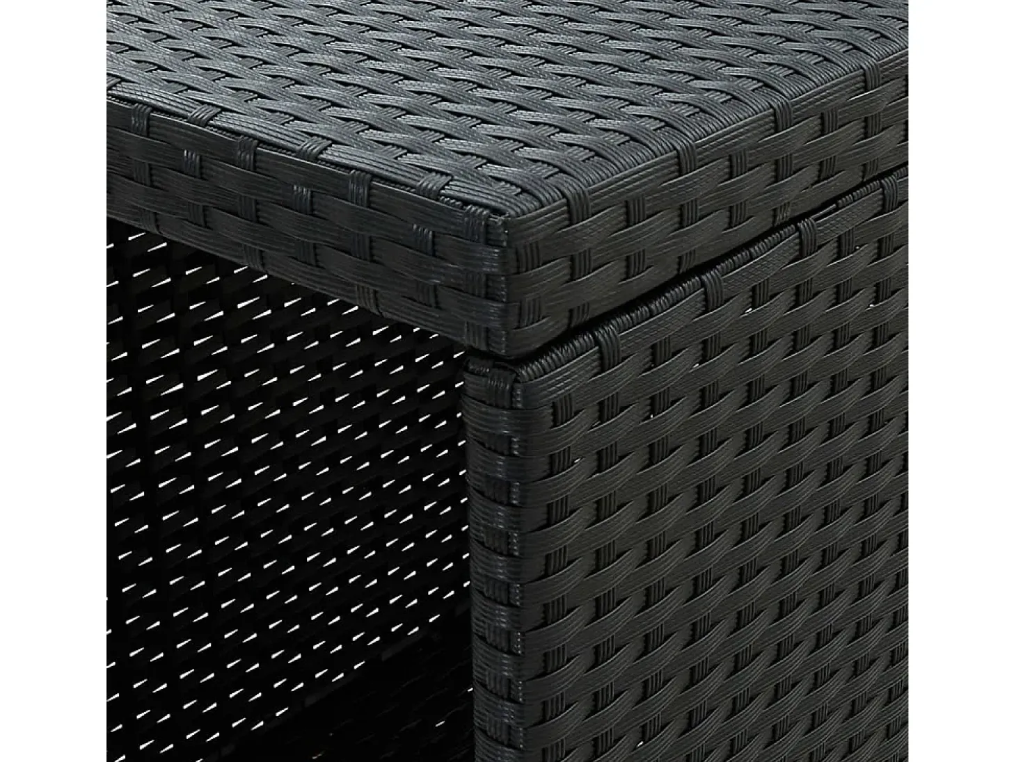 Mesa bar estante almacenaje 120x60x110cm ratán sintético negro