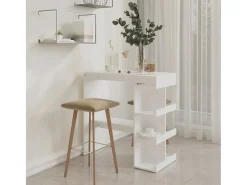 Mesa bar estante almacenaje contrachapada blanco 100x50x101,5cm