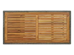 Mesa bar estante almacenaje 120x60x110 cm ratán sintético gris