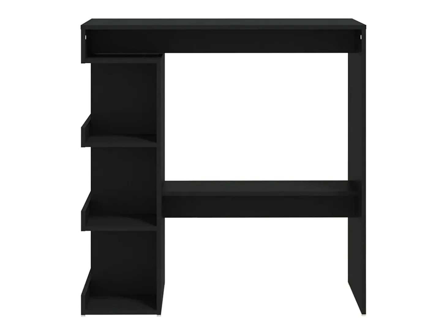 Mesa bar estante almacenaje contrachapada negro 100x50x101,5 cm