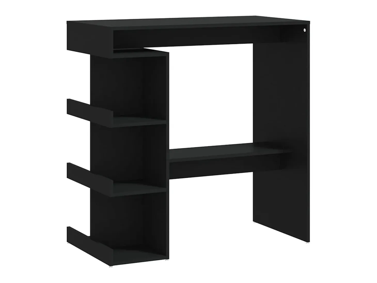Mesa bar estante almacenaje contrachapada negro 100x50x101,5 cm