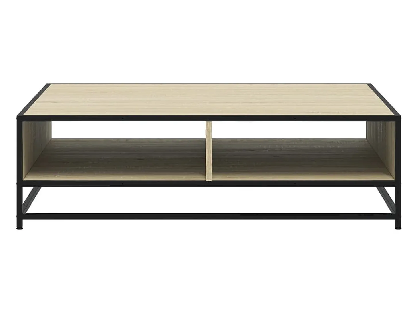 Mesa centro madera ingeniería y metal roble Sonoma 100x100x30cm