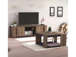 Mesa Centro Mónaco Roble Saloon Negro 42x80 cm