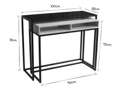 Mesa consola / escritorio de madera de mango maciza y metal 100 cm YPKA