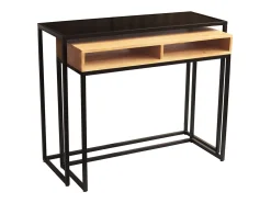 Mesa consola / escritorio de madera de mango maciza y metal 100 cm YPKA
