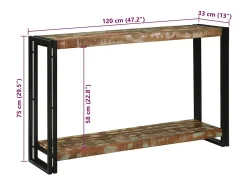 Mesa Consola 120 x 33 x 75 cm madera maciza reciclada