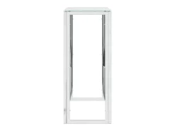 Mesa consola acero inoxidable y vidrio 70x30x70 cm ES174157