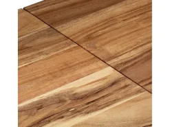 Mesa consola acero inoxidable y madera maciza acacia plateada