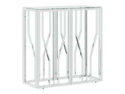 Mesa consola acero inoxidable y vidrio 70x30x70 cm