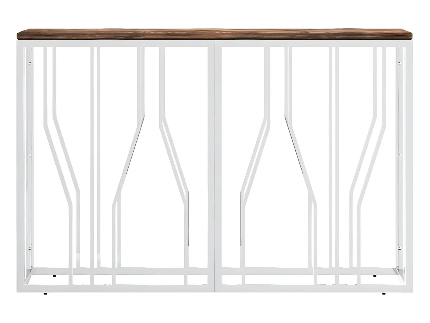 Mesa consola acero inoxidable y madera maciza reciclada ES560498