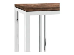 Mesa consola acero inoxidable y madera maciza reciclada ES560498