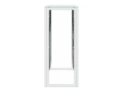 Mesa consola acero inoxidable y vidrio 110x30x70 cm