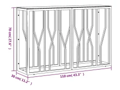 Mesa consola acero inoxidable y vidrio 110x30x70 cm