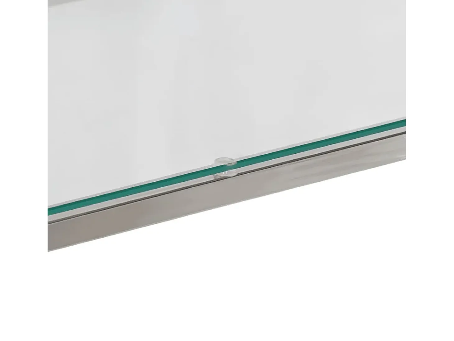Mesa consola acero inoxidable plateado y vidrio templado
