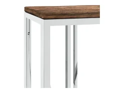 Mesa consola acero inoxidable y madera maciza reciclada