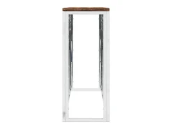 Mesa consola acero inoxidable y madera maciza reciclada