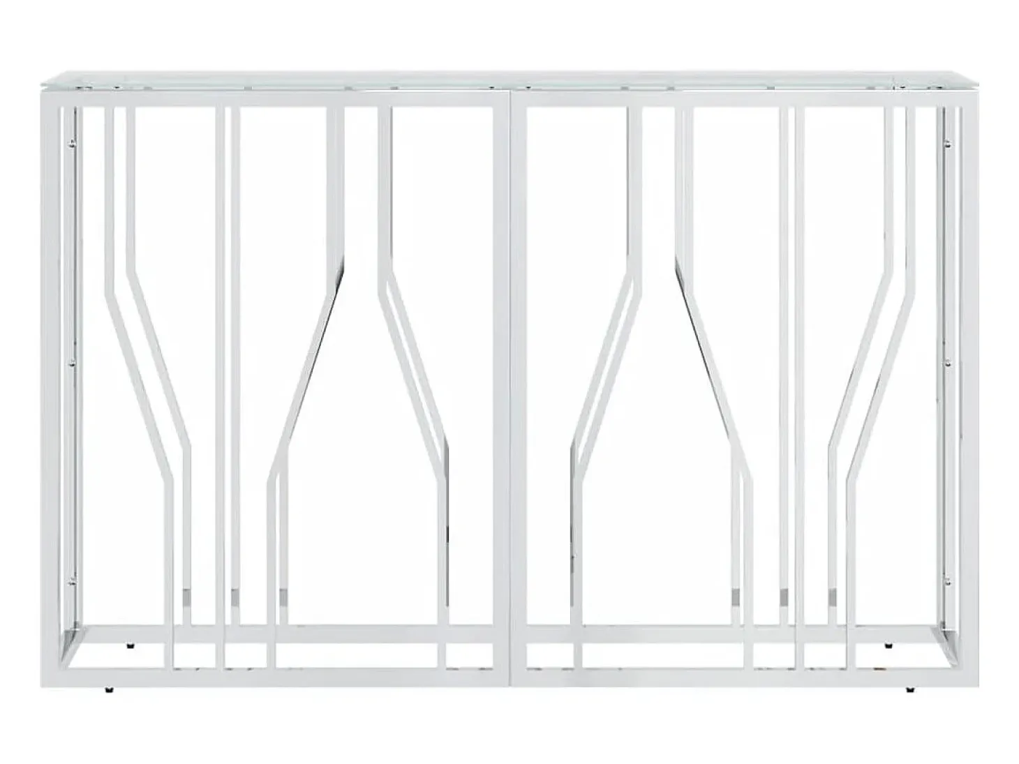 Mesa consola acero inoxidable y vidrio 110x30x70 cm ES432211
