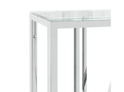 Mesa consola acero inoxidable y vidrio 110x30x70 cm