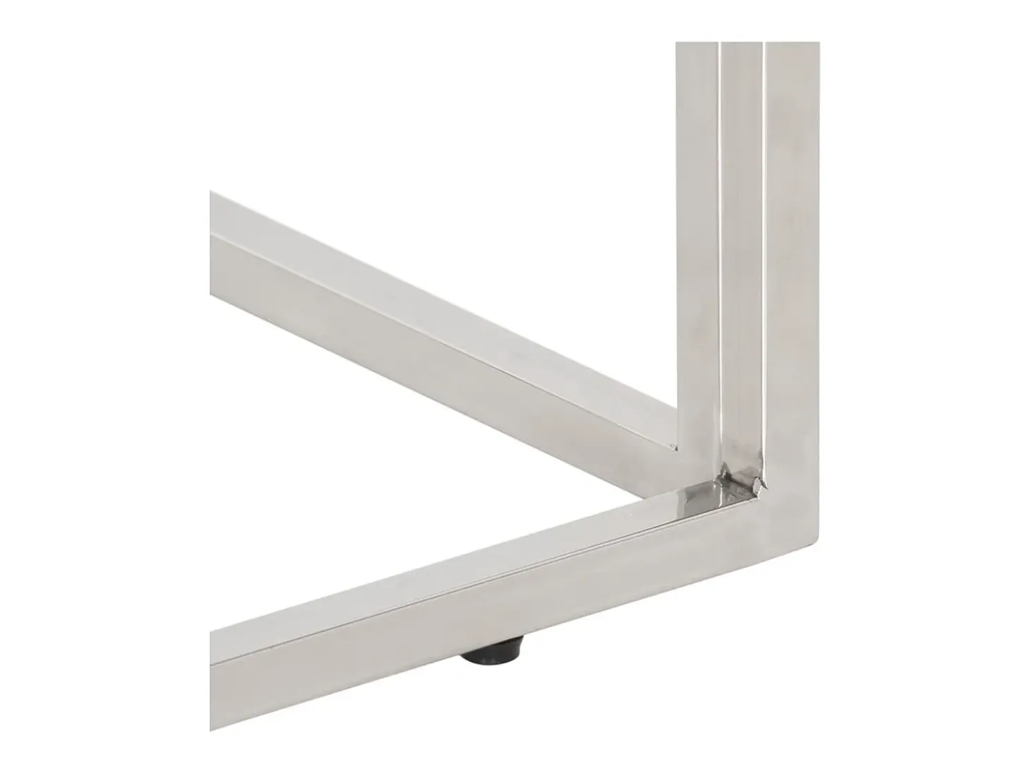 Mesa consola acero inoxidable madera maciza reciclada plateada