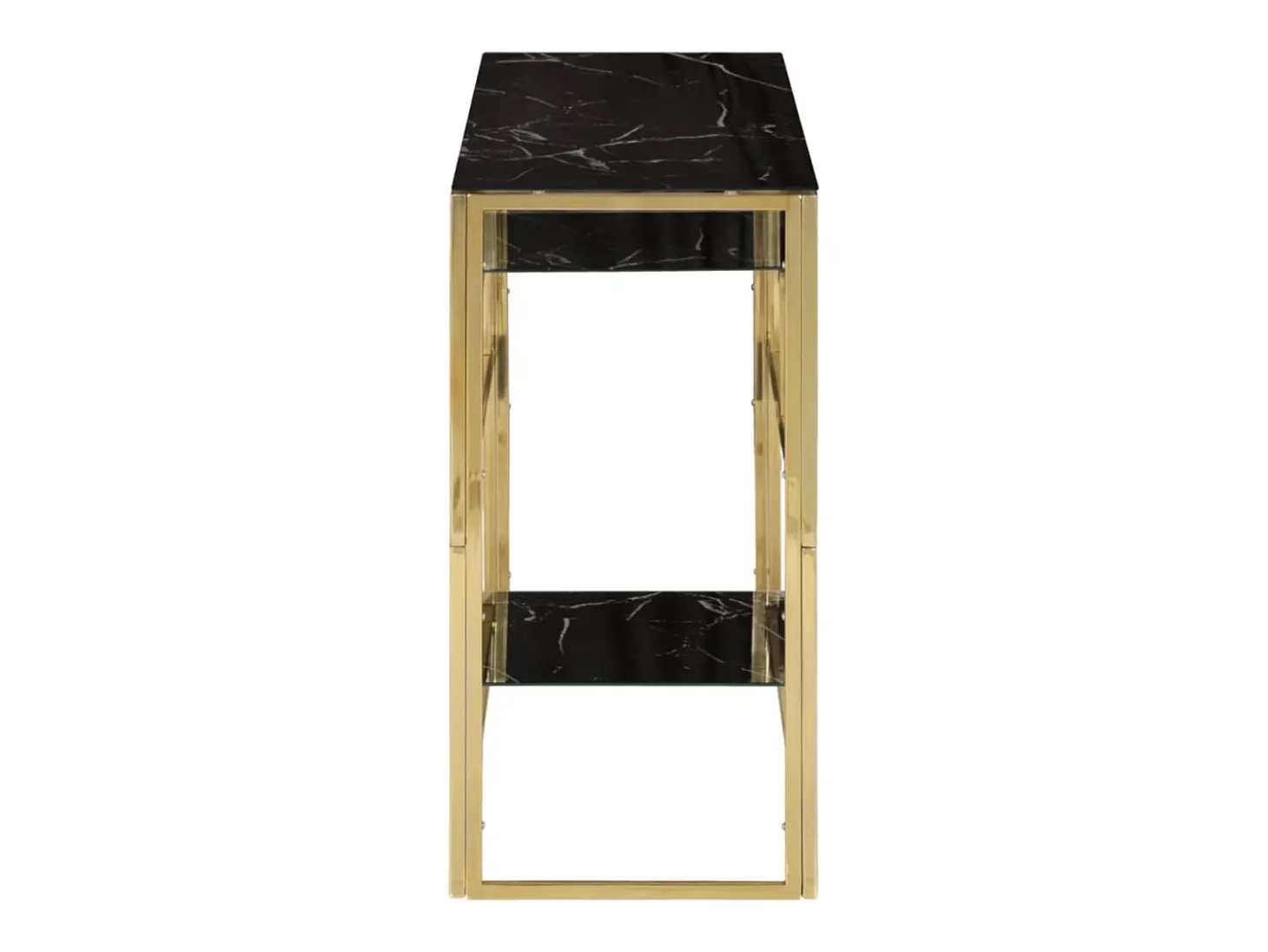 Mesa consola acero inoxidable dorado y vidrio templado ES263699