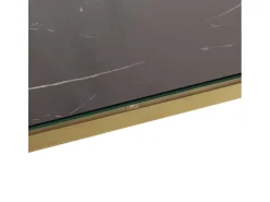 Mesa consola acero inoxidable dorado y vidrio templado
