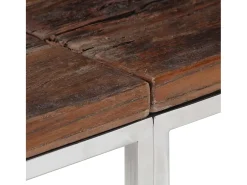 Mesa consola acero inoxidable madera maciza traviesa plateado ES739958