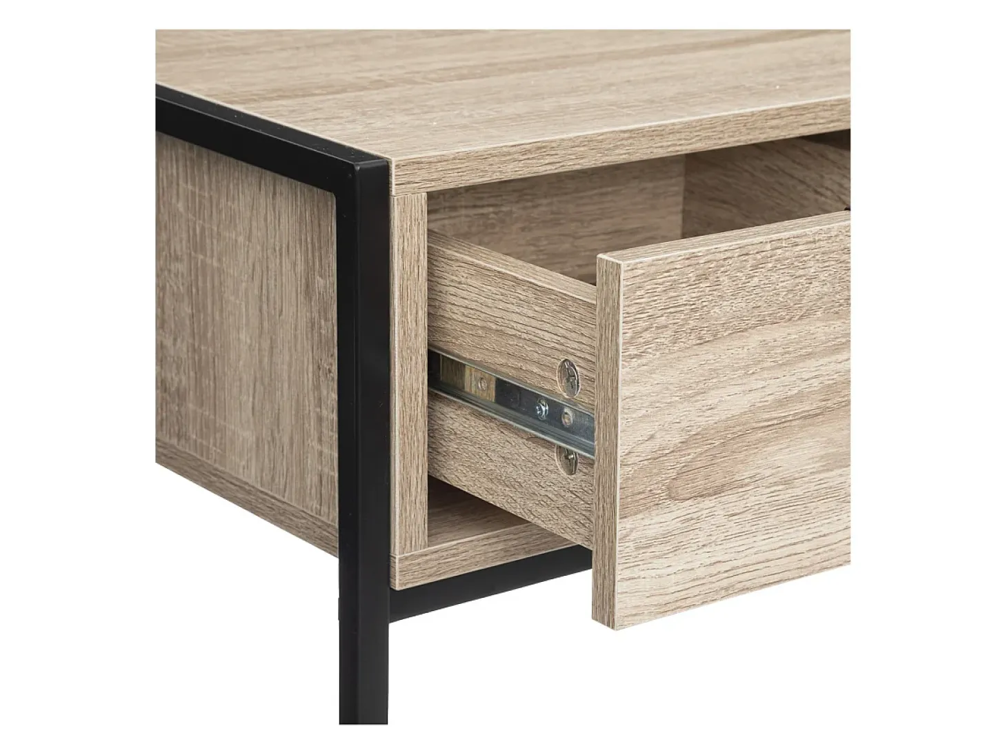 Mesa consola Aliaj 2 cajones madera/metal roble 80x100x35 cm