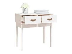 Mesa consola Blanca 76,5x40x75 cm Madera maciza de pino