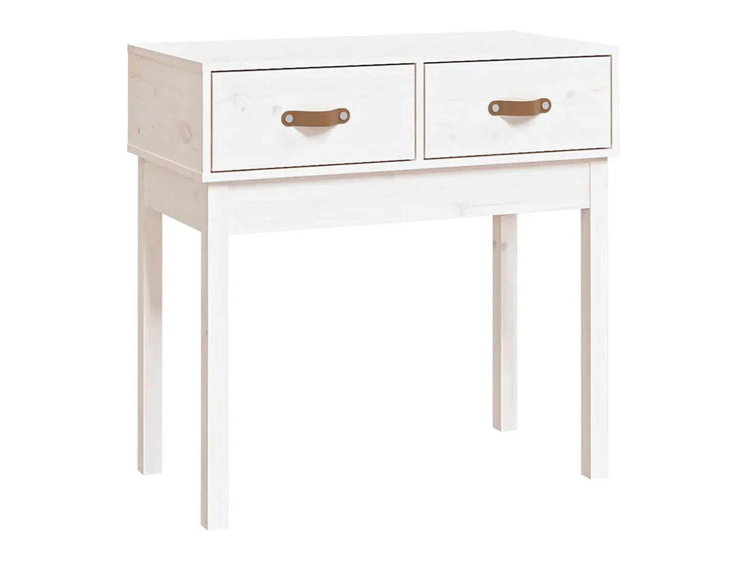 Mesa consola Blanca 76,5x40x75 cm Madera maciza de pino