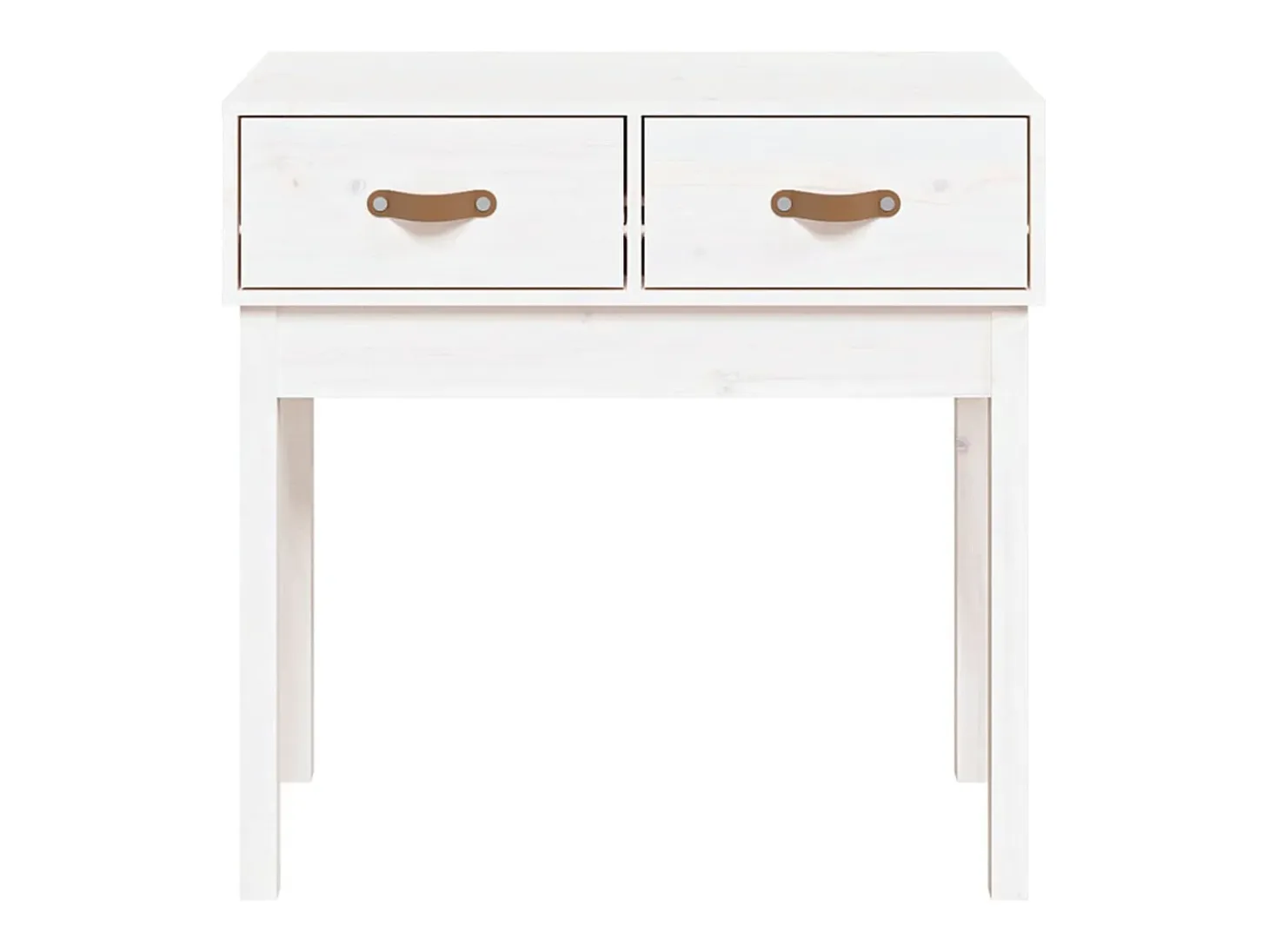 Mesa consola Blanca 76,5x40x75 cm Madera maciza de pino