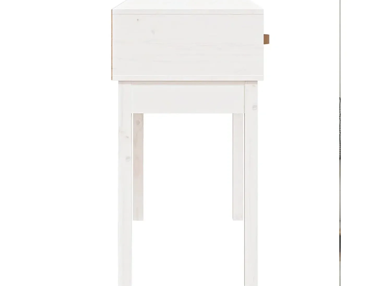 Mesa consola Blanca 76,5x40x75 cm Madera maciza de pino