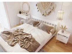 Mesa Consola Blanca 90x80x39 cm – Estilo Escandinavo – Ideal como Tocador o Escritorio
