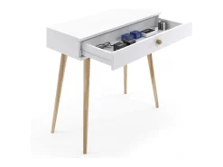 Mesa Consola Blanca 90x80x39 cm – Estilo Escandinavo – Ideal como Tocador o Escritorio